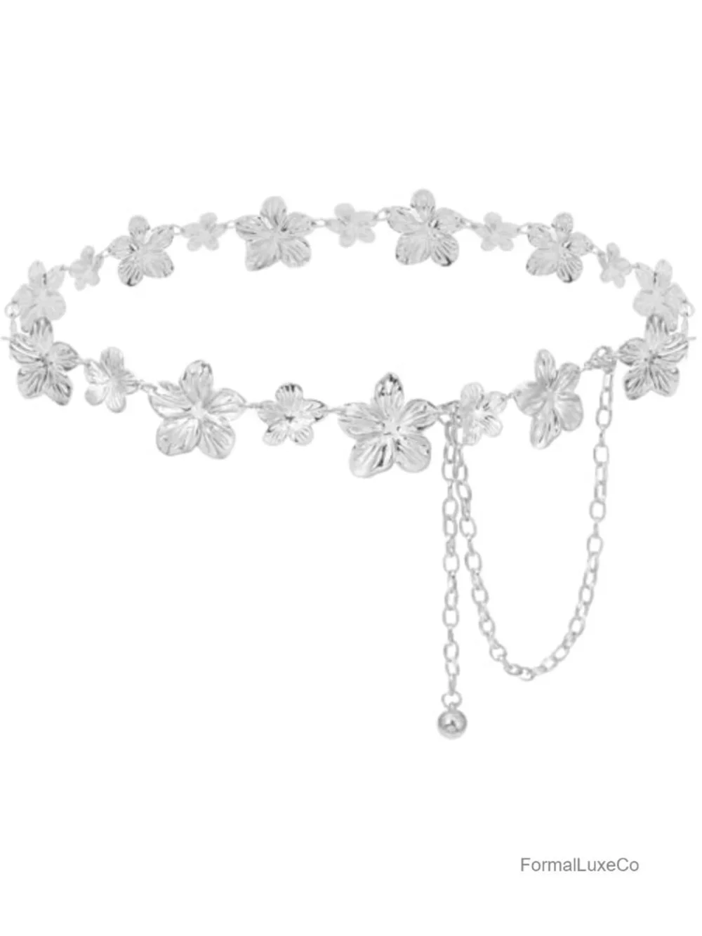 Metal Flower Waist Chain Belt for Dresses